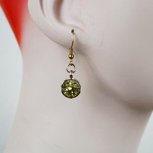 Gold Druzy Dangle Earrings